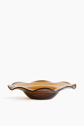H&M Flache Glasschale - Bernsteinfarben
