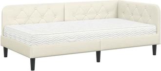 vidaXL Estructura De Cama En Esquina Crema 90 X 200 Cm Terciopelo Vidaxl