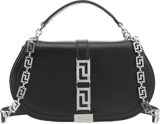 Versace Greca Goddess Smooth Leather Shoulder Bag