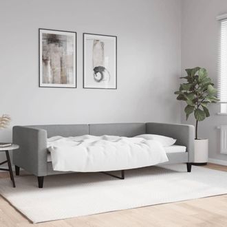 vidaXL Sof&aacute; Cama Sin Colch&oacute;n Tela Gris Claro 100x200 Cm Vidaxl