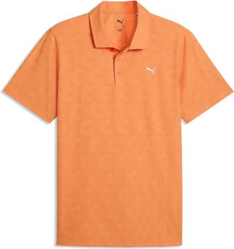 Puma Polo da golf MATTR Deco in jacquard da uomo, Abbigliamento, Arancione, XXL