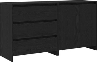 vidaXL Sideboard 2 pcs Black 70 x 41 x 75 cm Engineered wood Vidaxl