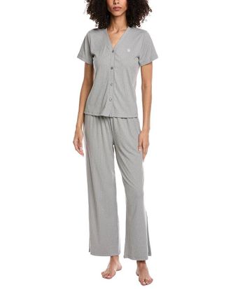Tommy Hilfiger 2Pc Sleep Pant & Cardigan Set