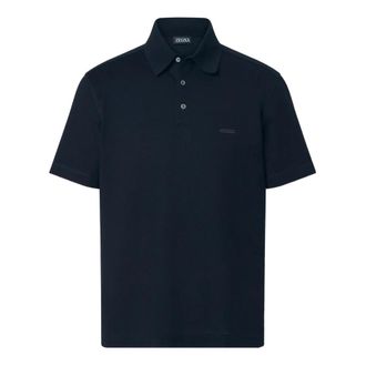 Ermenegildo Zegna Polo Shirts, male, Blue, Size: L Cotton Polo Shirt