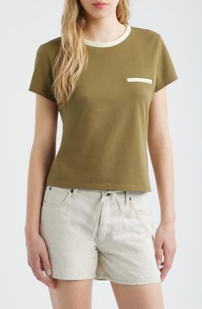 Frame Denim The Piqu&eacute; Baby Tee in Military Multi at Nordstrom, Size X-Small