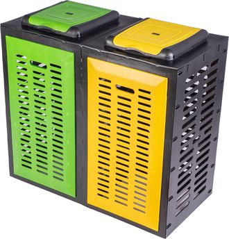 OEM Contenedor De Residuos Abierto Y Modular, Apto Para La Bolsa Doble Amarillo-verde Para La Recogida Selectiva De Residuos