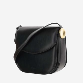 Jil Sander Womens Medium Coin Leather Bag Black Satchels & Cross Body