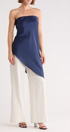 Renee C Asymmetric Strapless Tunic Top in Navy at Nordstrom Rack, Size X-Small