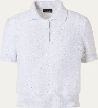 Akris Micro Sequined Short Knit Sweater