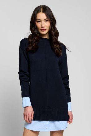 Central Park West Coen Twofer Mockneck Dress in Navy at Nordstrom, Size X-Small