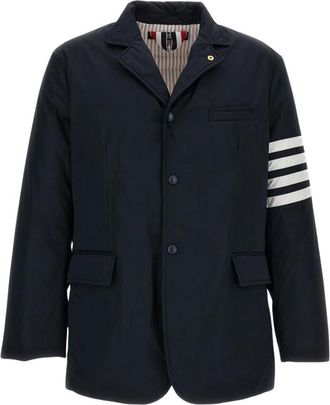 Thom Browne Gewatteerde Overjas - Heren - Blazers - Blauw - XL - Jassen