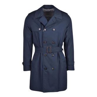 Daniele Alessandrini Trench - Heren - Trenchcoats - Blauw - M - Katoen - Jassen
