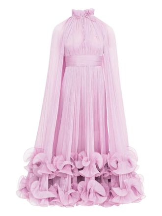 Ana Radu pleated cape dress - Pink