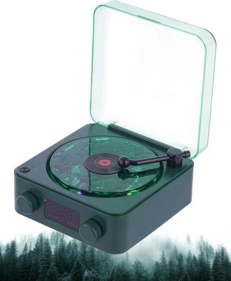 No Brand Giradischi Bluetooth, Lettore Vinilico Con Altoparlanti, Altoparlante Portatile Vintage Per Vinili, Suono Delloceano, Rumore Bianco, Luce Regolabile, 