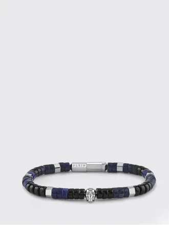 Philipp Plein Bracciale in metallo con cristalli e applicazione Skull
