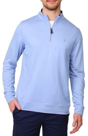 Tailorbyrd Modal Blend Quarter Zip Polo in Sky Blue at Nordstrom Rack, Size Xx-Large