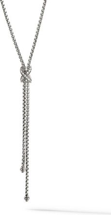 David Yurman Collana Petite X Larial in argento sterling con diamanti