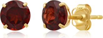 MAX + STONE 14k Yellow Gold 6MM Round Stud Gemstone Earrings