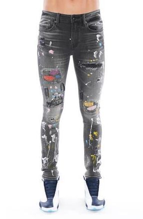Cult of Individuality Punk Ripped Stretch Super Skinny Jeans in Burst at Nordstrom Rack, Size 40