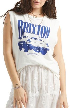 Brixton Sunday Cruising Cotton Graphic Muscle Tank in Vintage White at Nordstrom, Size X-Small