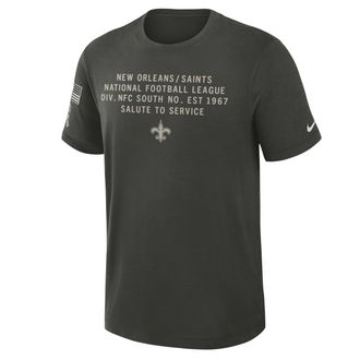 Nike New Orleans Saints Salute to Service Slub Nike Mens Dri-FIT NFL T-Shirt in Green | 03493JGA2M-ZS2