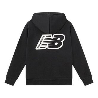 New Balance Classic Casual Logo Print Hoodie Asia Sizing Black White AMT23511-BK