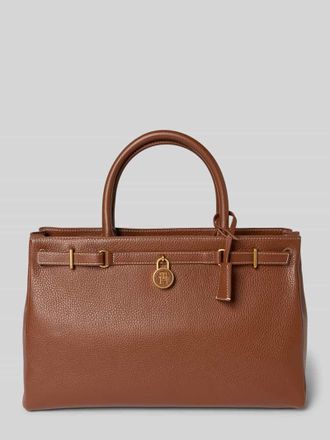 Tommy Hilfiger Henkeltasche aus echtem Rindsleder Modell AMERICAN ICON in Hellbraun, Gr&ouml;&szlig;e 1