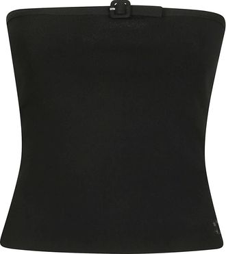 Courr&egrave;ges Buckle Knit Bustier Top - Dames - Tops zonder mouwen - Zwart - S - Polyester - Tops