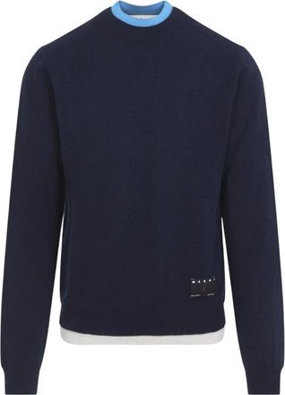 Marni Cashmere Trui - Heren - Cashmere truien - Blauw - M - Kasjmier - Truien & Vesten
