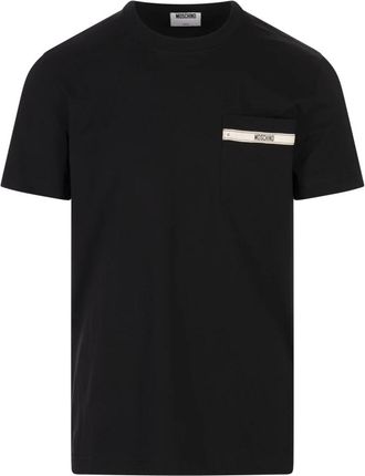 Moschino Tops, Heren, Zwart, M, Katoen, Zwart Katoenen T-shirt