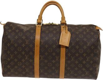 Louis Vuitton Keepall 50 Brown Canvas Travel Bag (Pre-Owned)