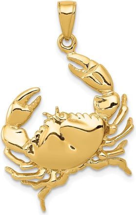 Diamond2Deal 10k Yellow Gold Stone Crab with Claw Extended Pendant