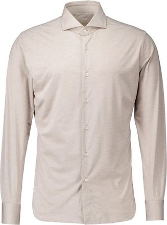 Xacus Taupe Overhemd Lange Mouw - Heren - Casual Overhemden - Beige - L - Overhemden