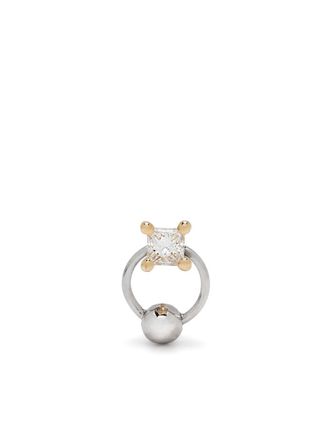 Delfina Delettrez Orecchino piercing Two in One in oro 18kt con diamante