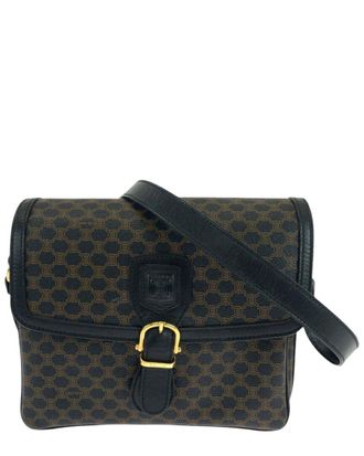 Celine Celine Black Coated/Waterproof Canvas Macadam Shoulder Bag (Authentic Pre- Loved)