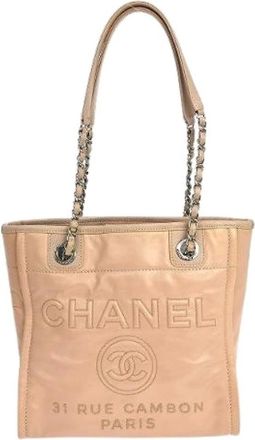 Chanel Pre-owned Tote Bags, female, Pink, Size: ONE SIZE Pre-owned North South Deauville Tote