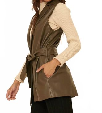 Promesa Wrapped Up Vest In Olive