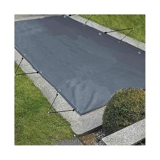 OEM Cubierta De Seguridad Para Piscina, 3,96 X 7,99 M, Apta Para Piscinas De 3,66 X 7,62 M, Pvc De 650-680 G/m&sup2;, Color Carb&oacute;n, Perno De Anclaje Al Suelo D