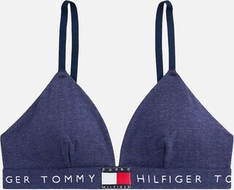 Tommy Hilfiger Womens Heritage Logo RP Triangle Bra, Navy Heather - Size: XL