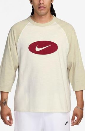 Nike Club Three-Quarter Raglan T-Shirt in Light Khaki/Sail at Nordstrom Rack, Size Xx-Large