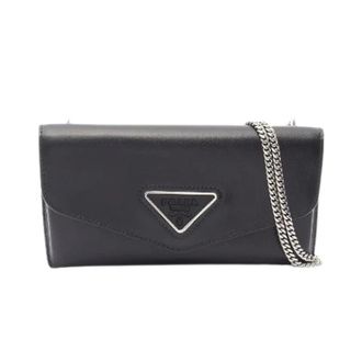 Prada Pre-owned Triangle Leather Mini Shoulder Bag - unisex - Prada Vintage - Vintage Mini Bags - Black - ONE SIZE - Pre-owned