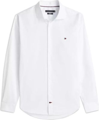 Tommy Hilfiger Camicia in Popeline - Heren - Zakelijke Overhemden - Wit - 3XL - Overhemden