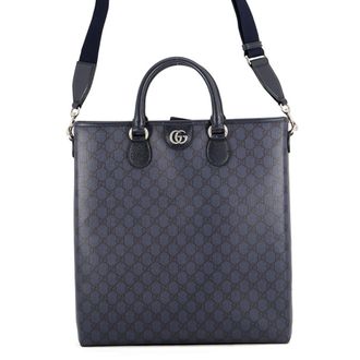 Gucci Navy Gg Supreme Handbag Shoulder Bag Tote Bag (Pre-Owned)