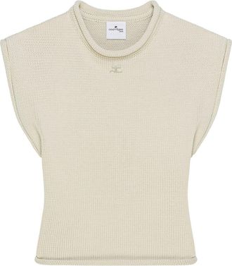 Courrèges Mouwloze top - Beige