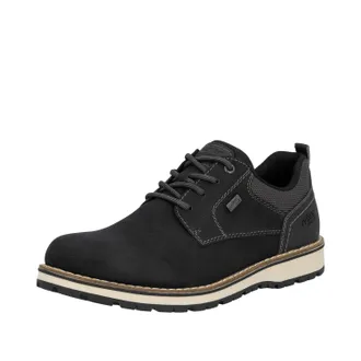 Rieker Schn&uuml;rschuh RIEKER, Herren, Gr. 40, schwarz, Lederimitat, Textil, Schuhe Schn&uuml;rschuh, Business Schn&uuml;rer, Halbschuh, Casual Sneaker mit Innenreissversc