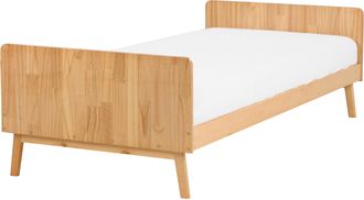 Beliani Cama Individual Moderna Somier De L&aacute;minas De Madera De Pino Clara 90 X 200 Cm Bonnac