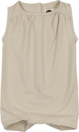 Maniere Kids Textured Grid Romper in Sand at Nordstrom, Size 12M