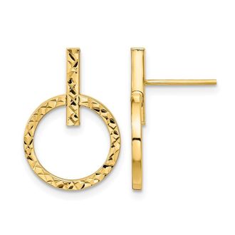 Diamond2Deal 10K Yellow Gold Drop Dangle Earrings