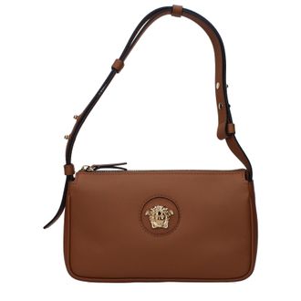 Versace Damens Umh&auml;ngetasche aus braunem/nudefarbenem Leder