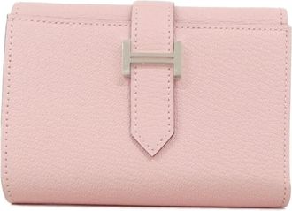 Herm&egrave;s Rose Sakura Chevre Leather Wallet (Tri-Fold) (Pre-Owned)